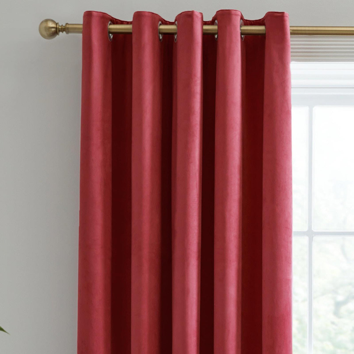 Montrose Velvet Blackout Eyelet Curtains Claret