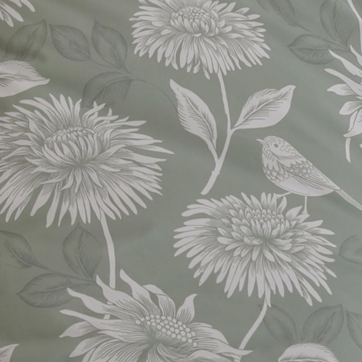 Chrysanthemum Green Duvet Cover Set