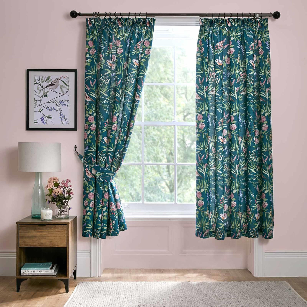 Caraway Tape Top Curtains Green