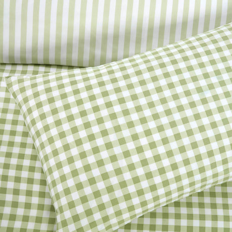 Gingham Check Duvet Cover Set Green