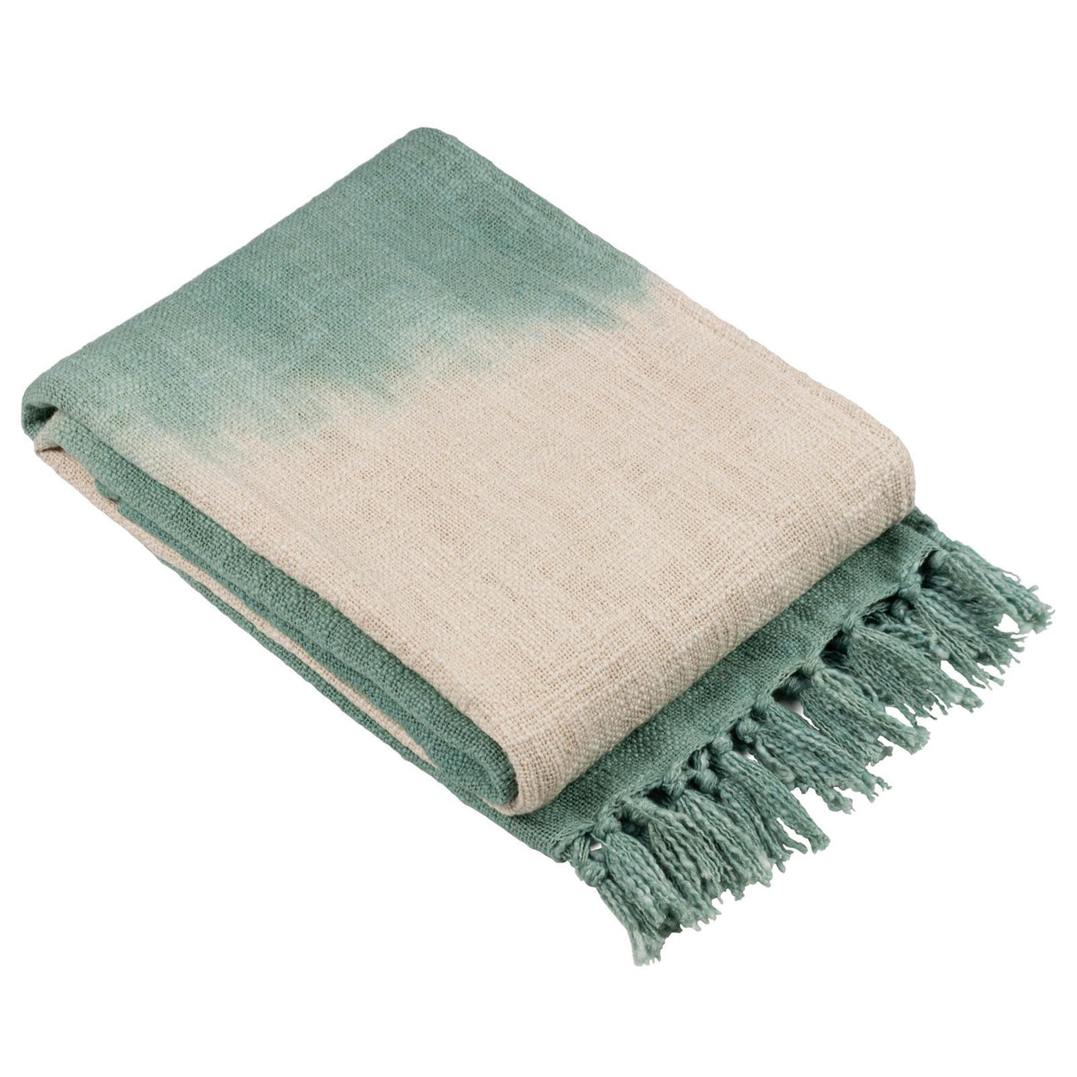 Mizu Dip Dye Fringed Cotton Throw 130cm x 170cm