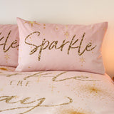 Christmas Sparkle Duvet Cover Set Pink