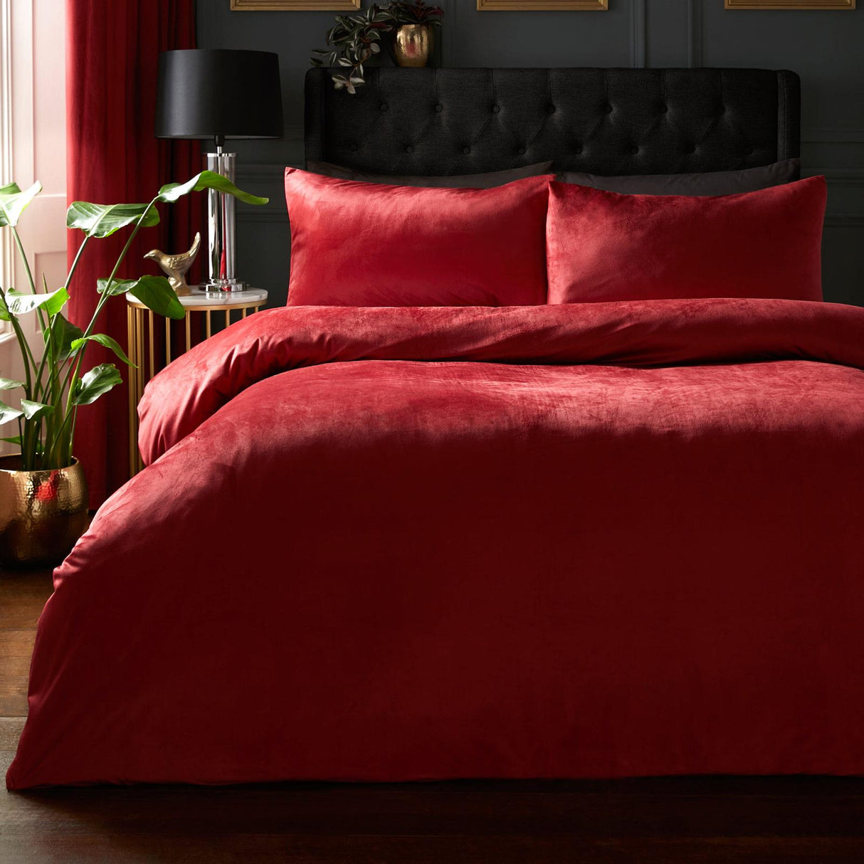 Montrose Velvet Claret Duvet Cover Set