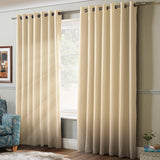 100% Blackout Eyelet Curtains Cream