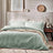 Waffle Textured Cotton Seafoam Duvet Cover Set