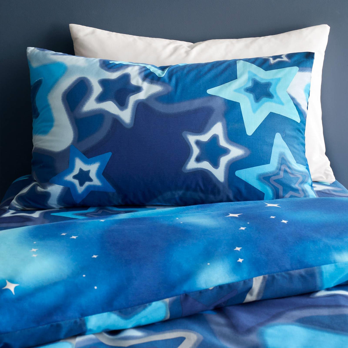 Ombre Stars Duvet Cover Set Blue