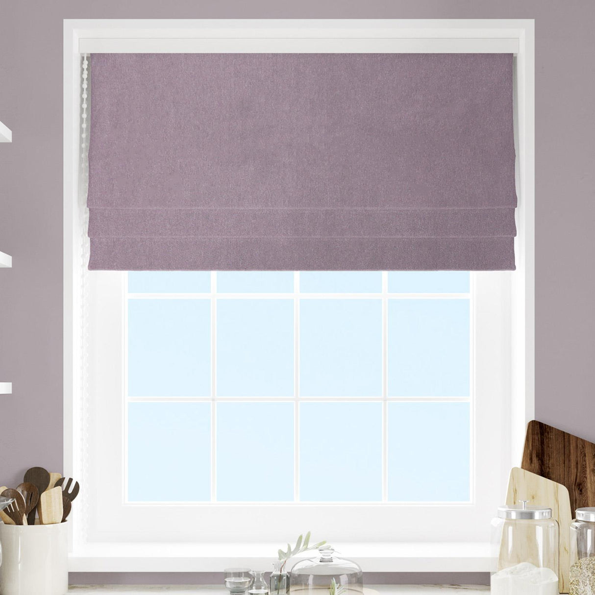 Manta Plum Made To Measure Roman Blind