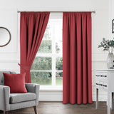 Woven Blackout Tape Top Curtains Red