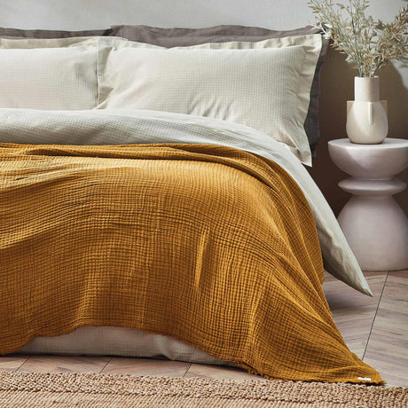 Lark Muslin Cotton Oversized Throw Cumin 240x260cm