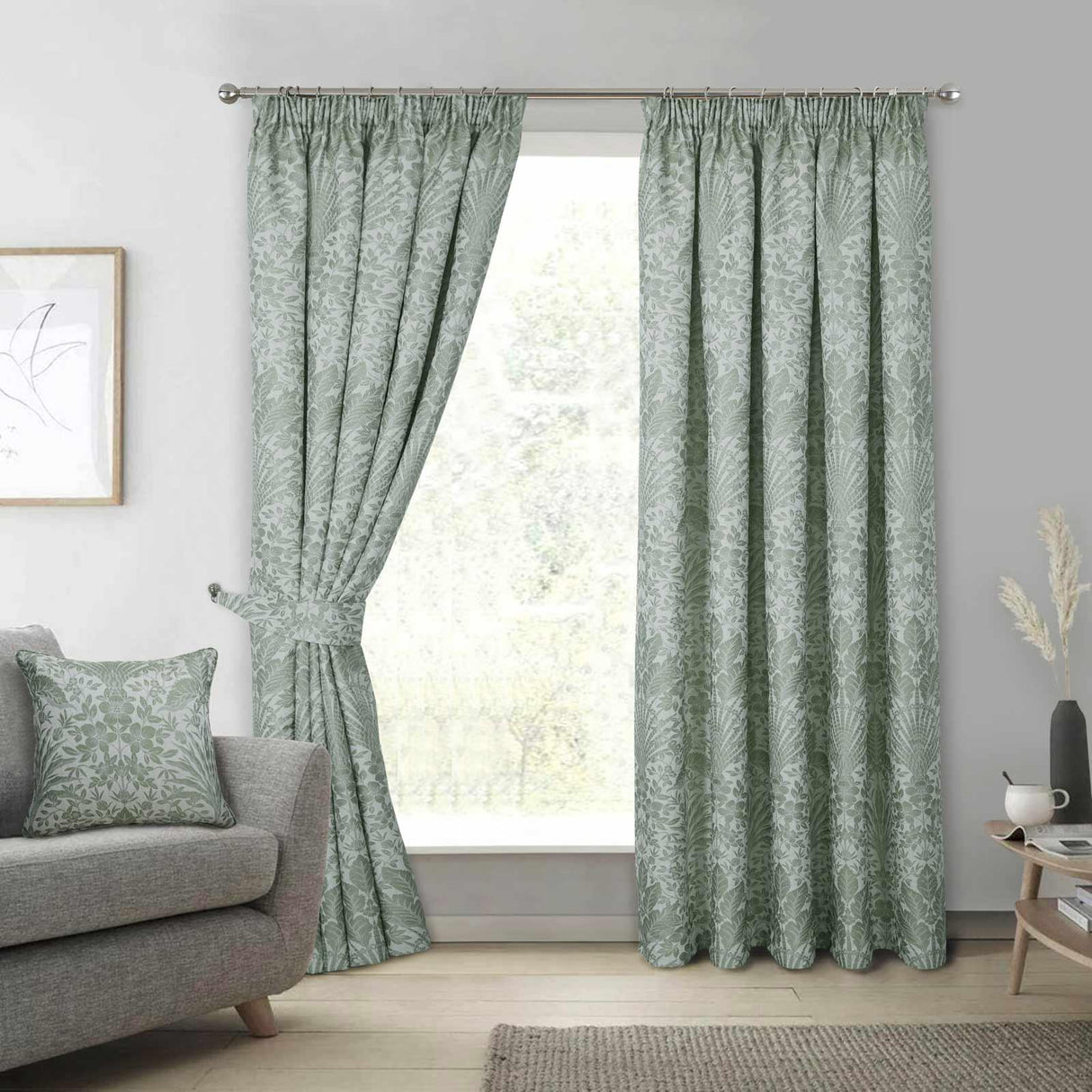 Keswick Tape Top Curtains Sage