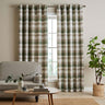 Brushed Cotton Thermal Check Eyelet Curtains