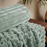 Cosy Ribbed Throw Green