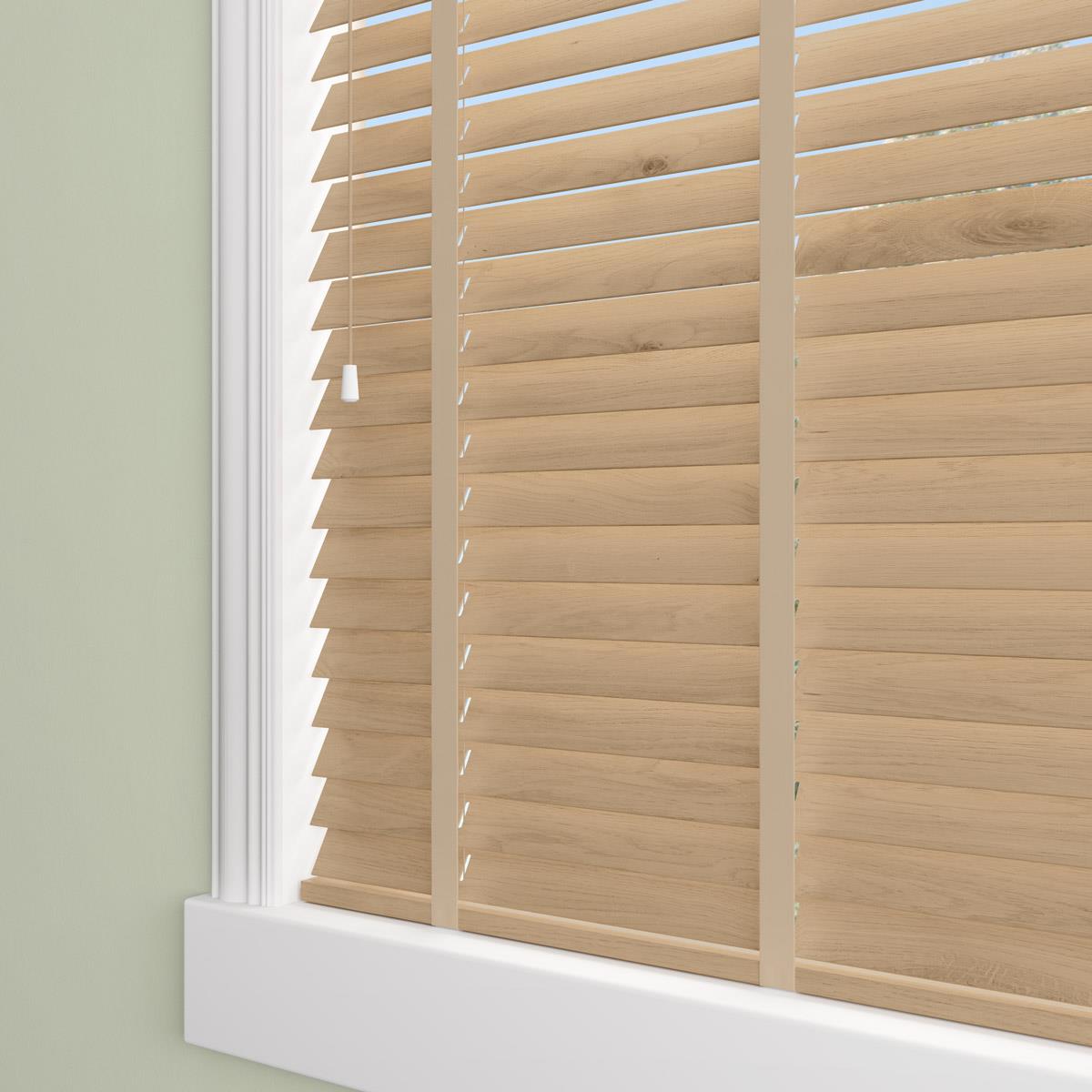 Sunwood Wood Oregon Made to Measure Venetian Blind with Hessian Tapes