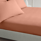 200TC Cotton Percale Fitted Sheet Clay