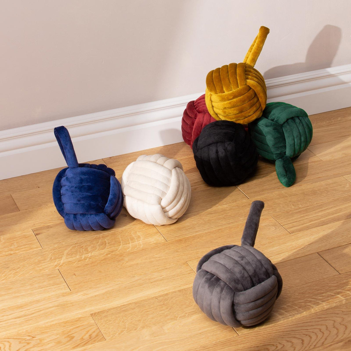 Knot Velvet Doorstop Ochre