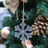 Blue Wooden Lasercut Snowflake 10cm