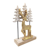 Gold Reindeer Wooden Decoration