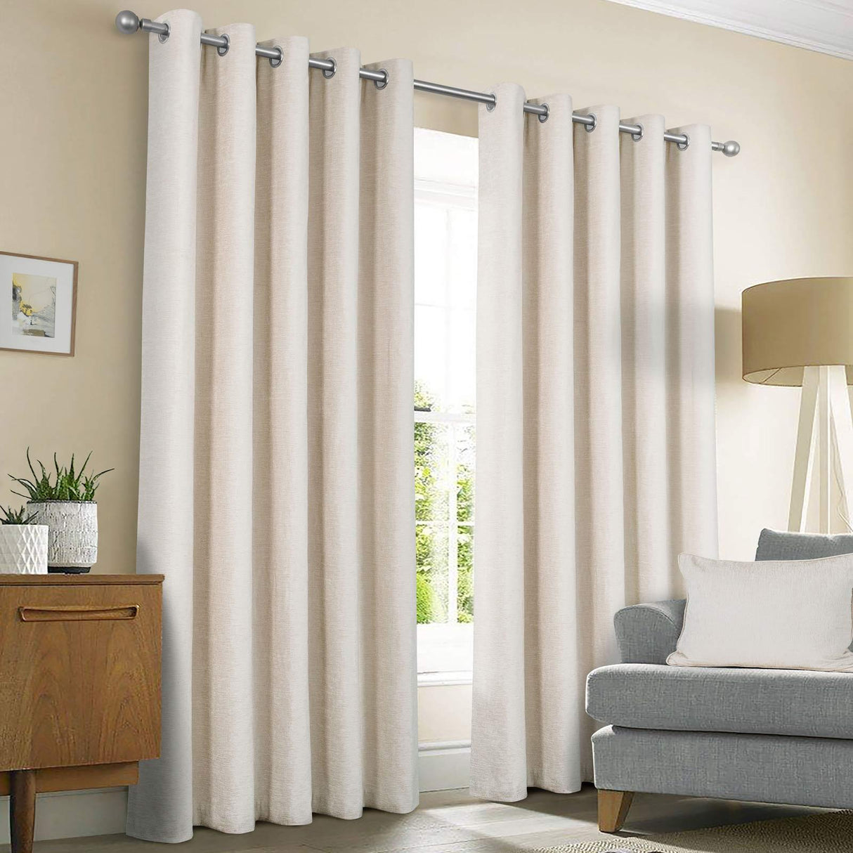 Amberley Thermal Eyelet Curtains Natural