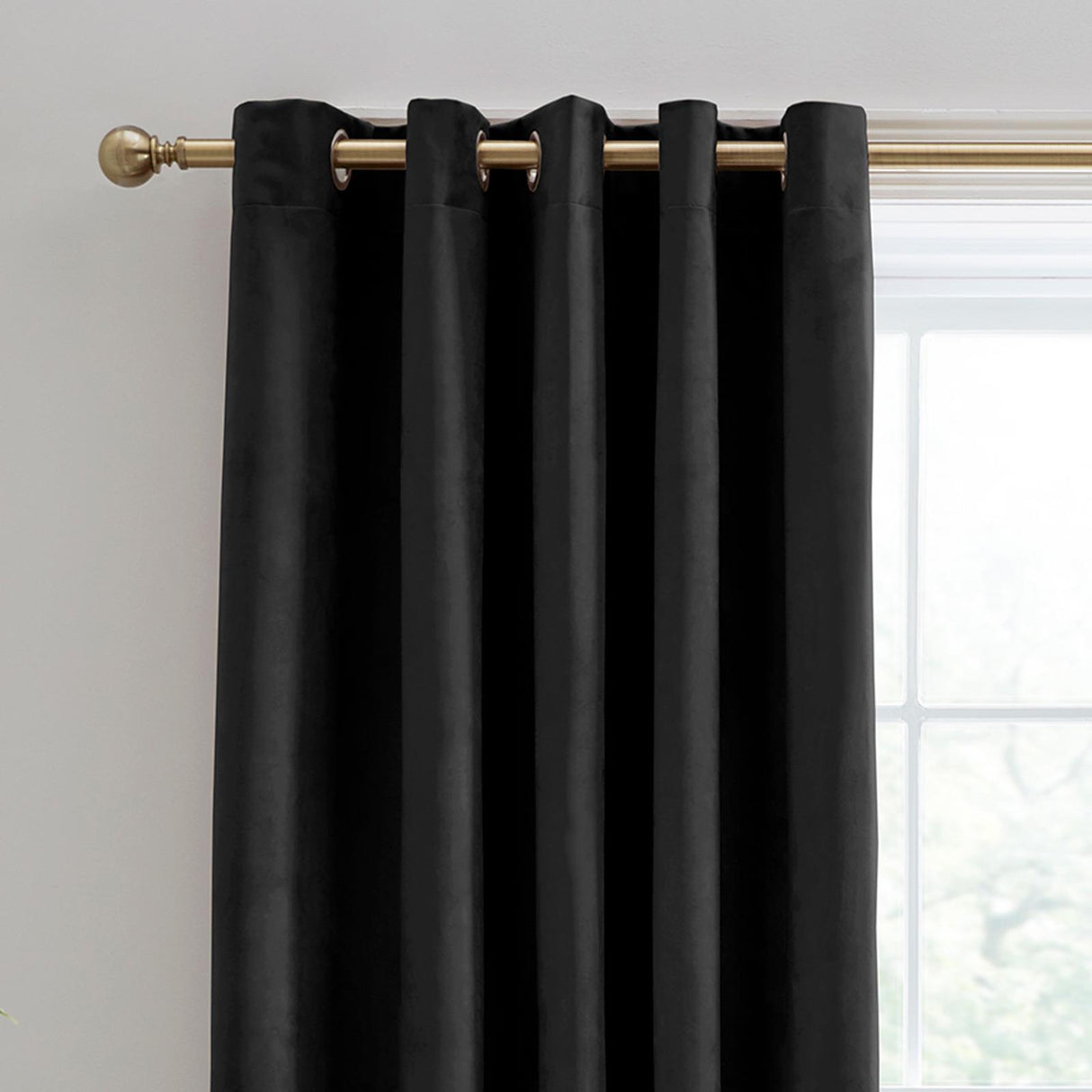 Montrose Blackout Eyelet Curtains Black