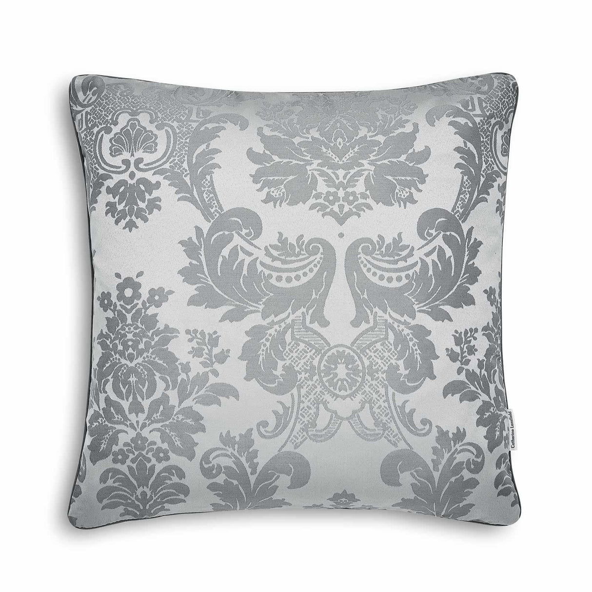 Damask Jacquard Cushion Silver