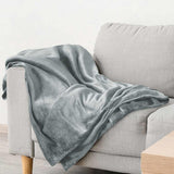 Snug Flannel Fleece Blanket  Super Soft Throw in Silver