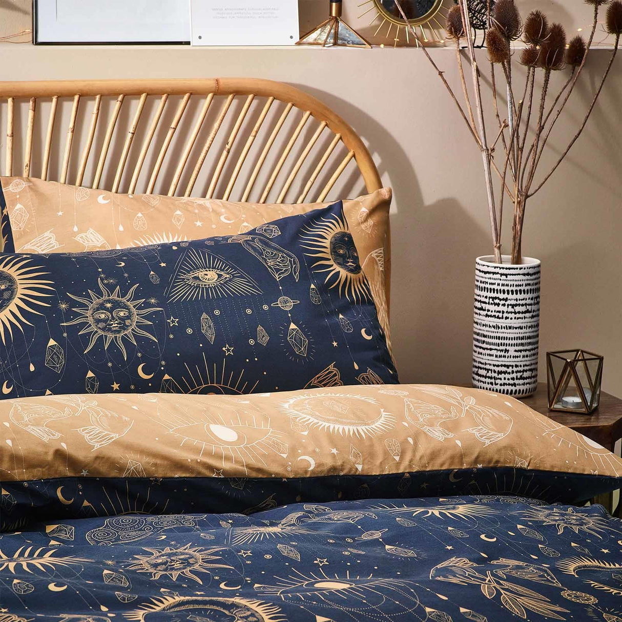 Constellation Celestial Gold & Navy Duvet Cover Set