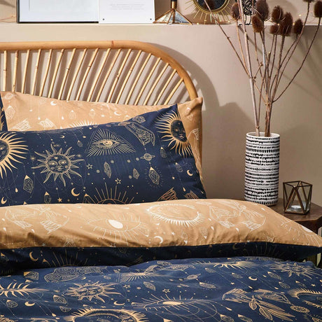 Constellation Celestial Gold & Navy Duvet Cover Set