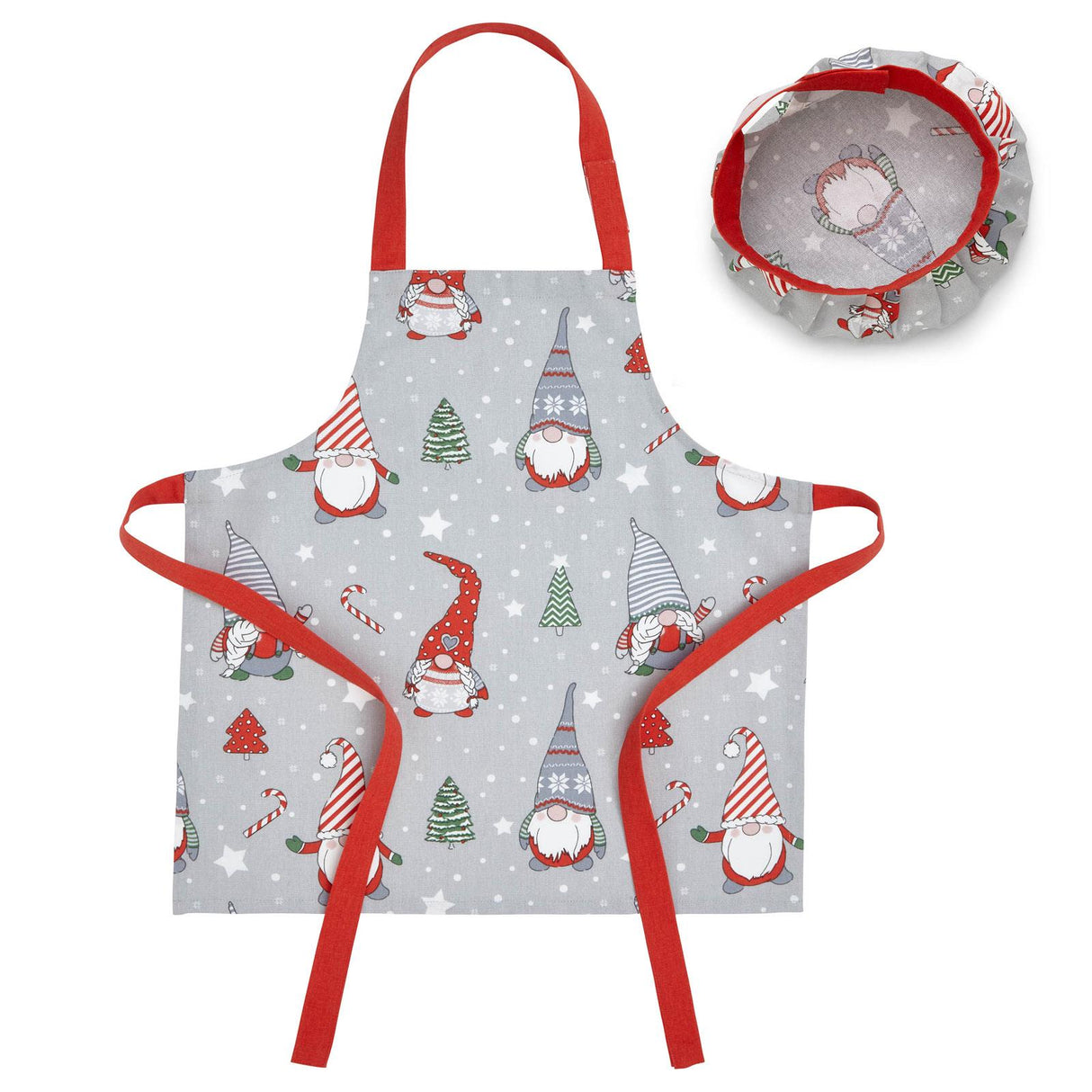 Christmas Gnomes Kids Apron & Hat Set