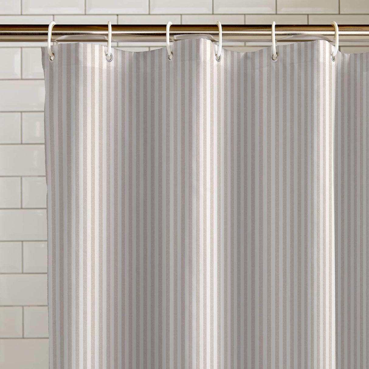 Timeless Stripe Shower Curtain Natural