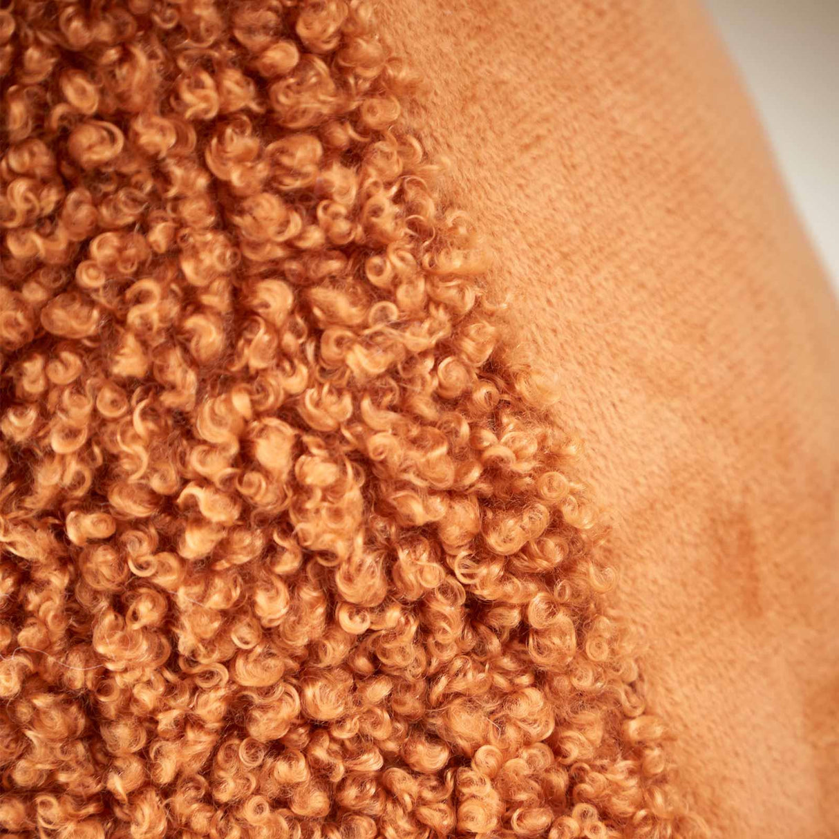 So Soft Velvet Bouclé Cushion Caramel