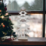 Tall White Wooden Christmas Tree