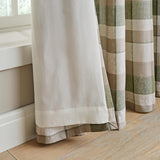 Catherine Lansfield Brushed Cotton Thermal Check 46x54 Inch Lined Eyelet Curtains Two Panels Ochre Yellow