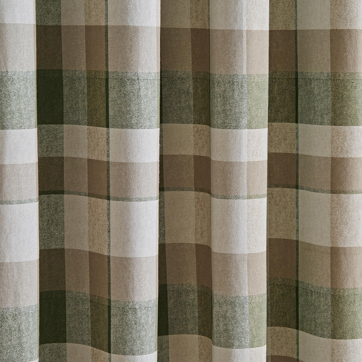 Catherine Lansfield Brushed Cotton Thermal Check 46x54 Inch Lined Eyelet Curtains Two Panels Ochre Yellow