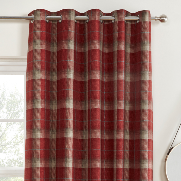 Carnoustie Thermal Blackout Lined Eyelet Curtains Red Eyelet Curtains Sundour   