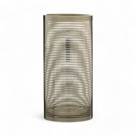 Semi-Transparent Nickel Stripe Glass Small Vase 25cm