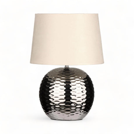 Silver Textured Ceramic Table Lamp 40cm