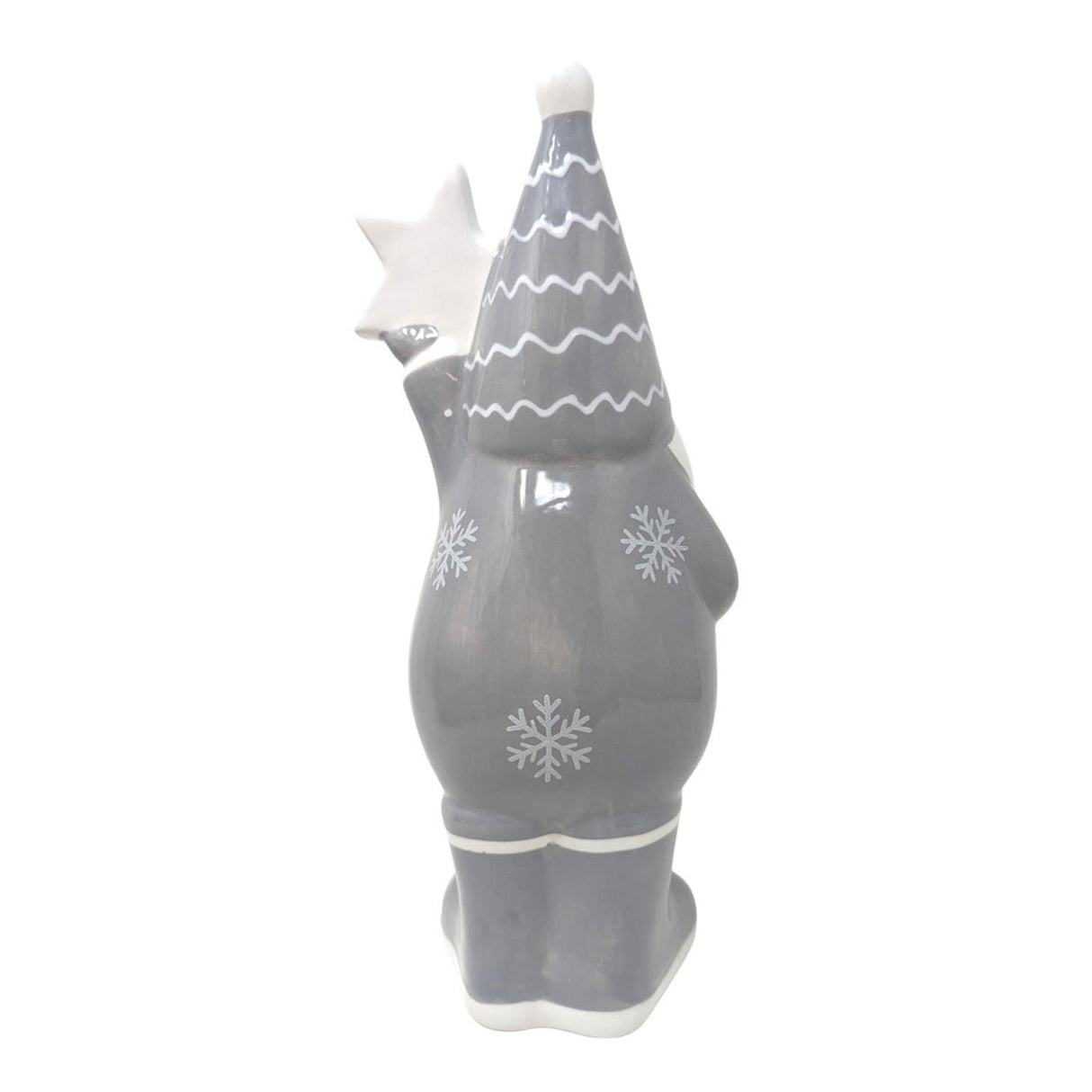 Grey Ceramic Santa & Star Ornament