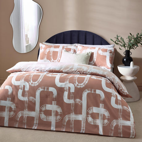 Tuba Abstract Cotton Rich Reversible Duvet Cover Set