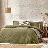 Boucle Olive Duvet Cover Set