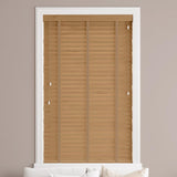 Sunwood Wood Tuscan Oak Made to Measure Venetian Blind with Toffee Tapes