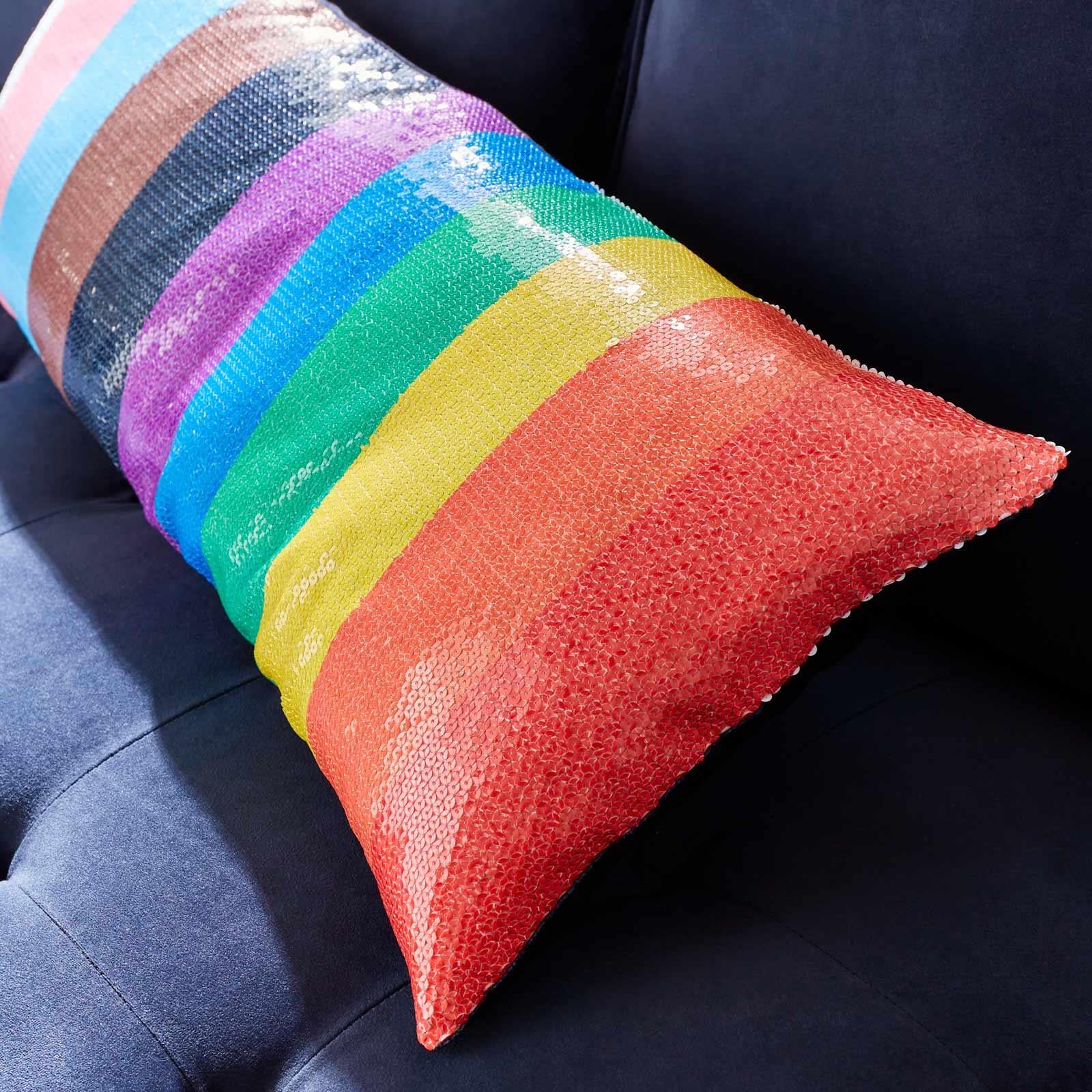 Rainbow hot sale sequin pillow