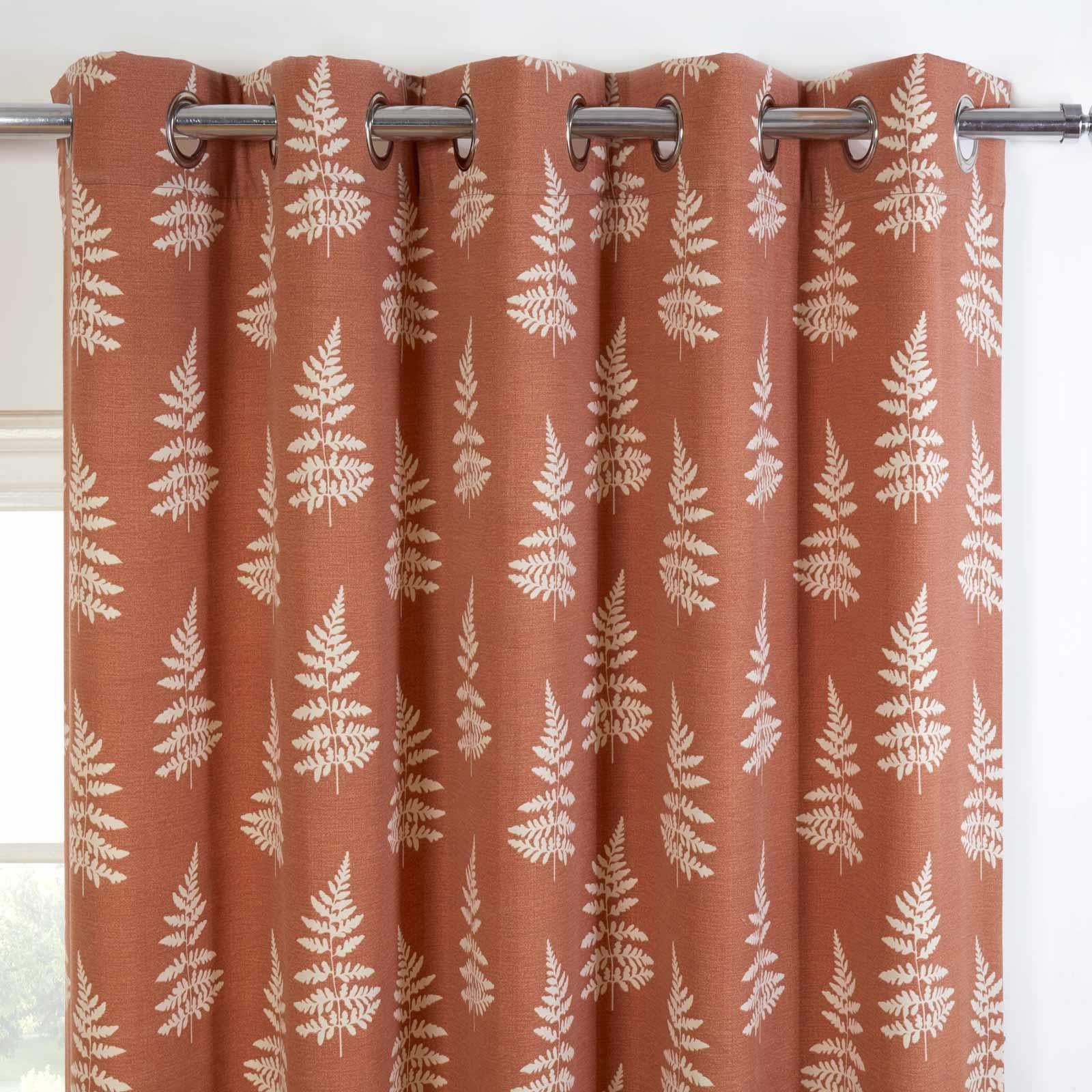 Orange Fern Design Shower authentic Curtain