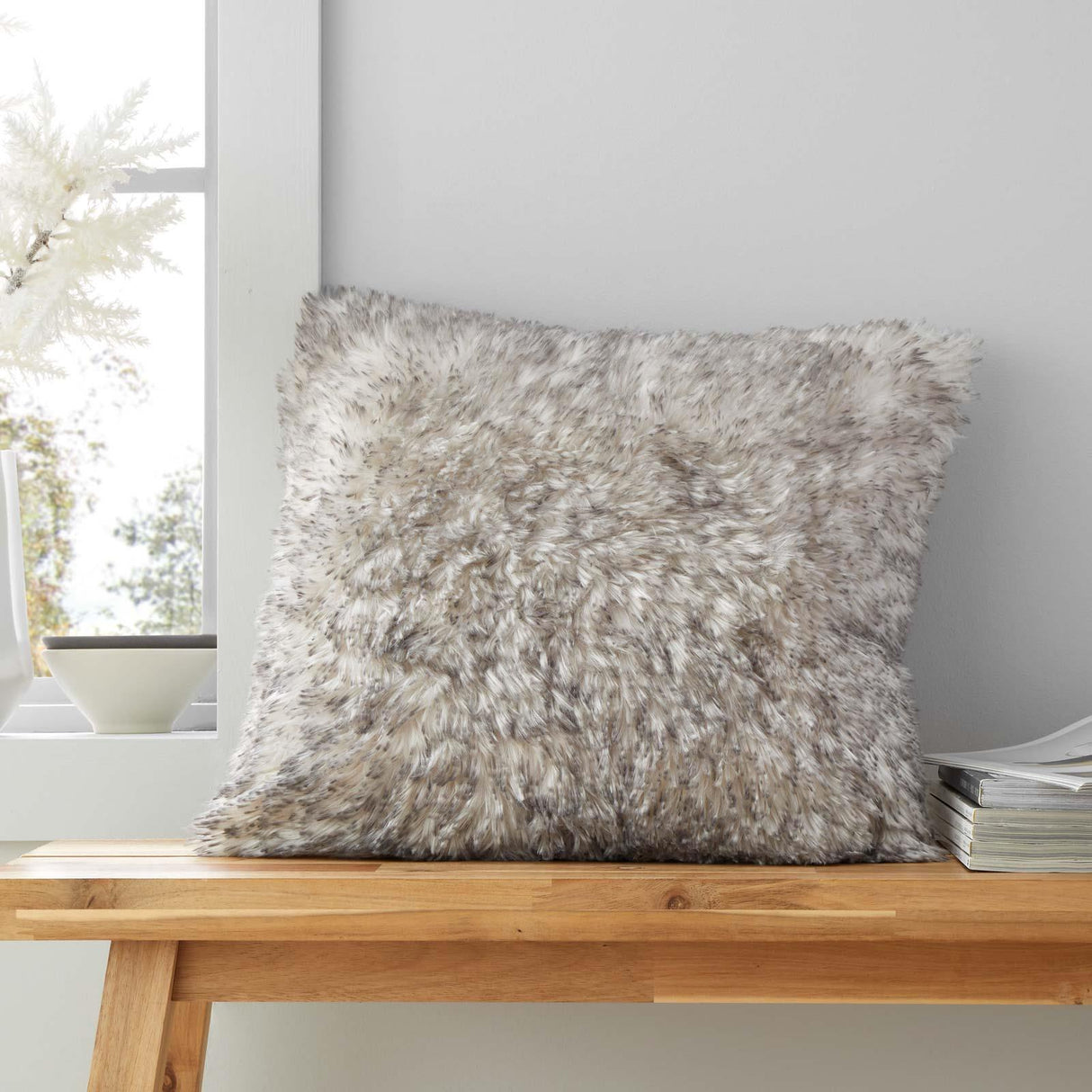 Arctic Fox Faux Fur Cushion