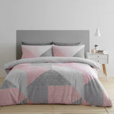 Larsson Geo Duvet Cover Set Pink