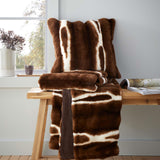 Flint Faux Fur Cushion Chocolate