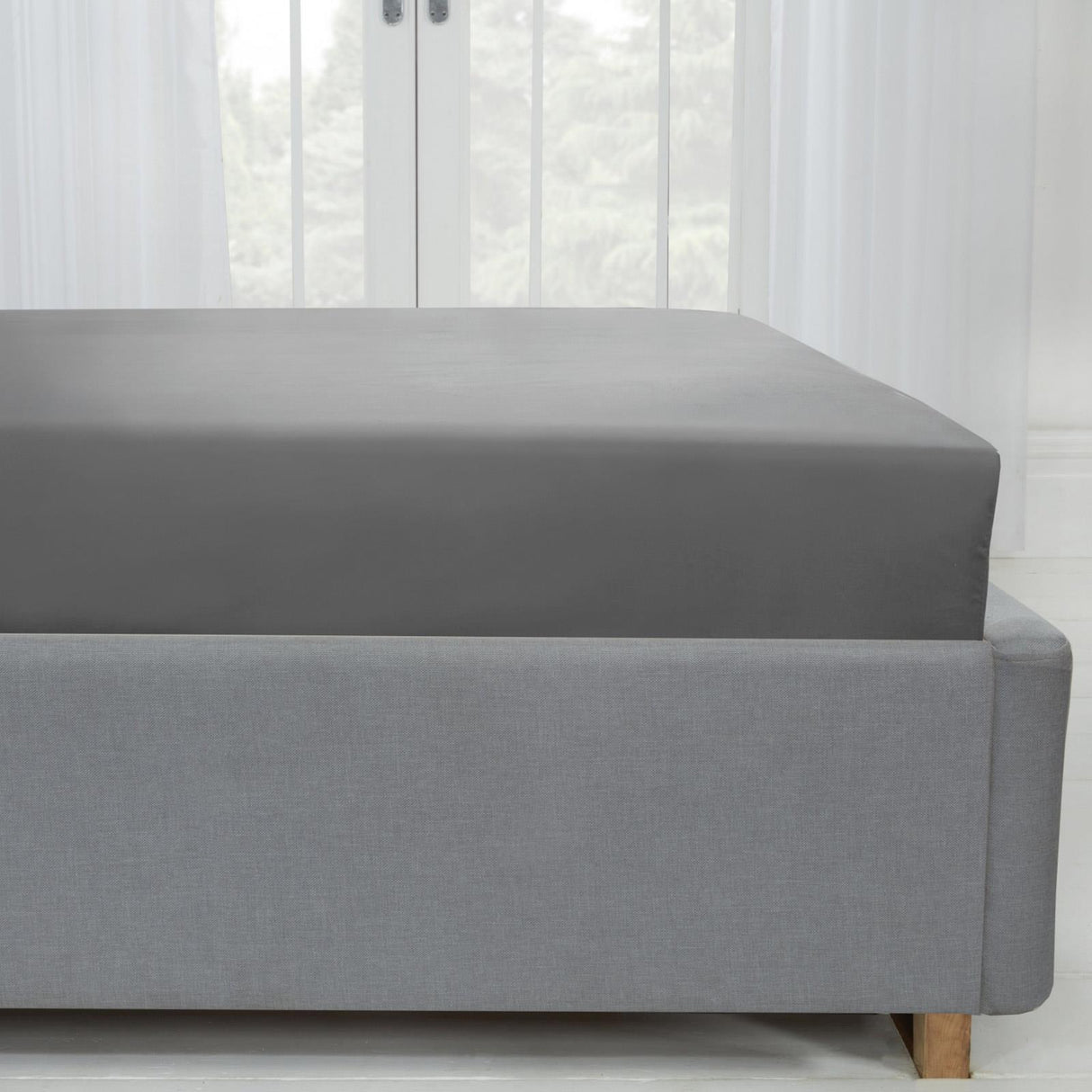 Lyla Microfibre Grey Fitted Sheet