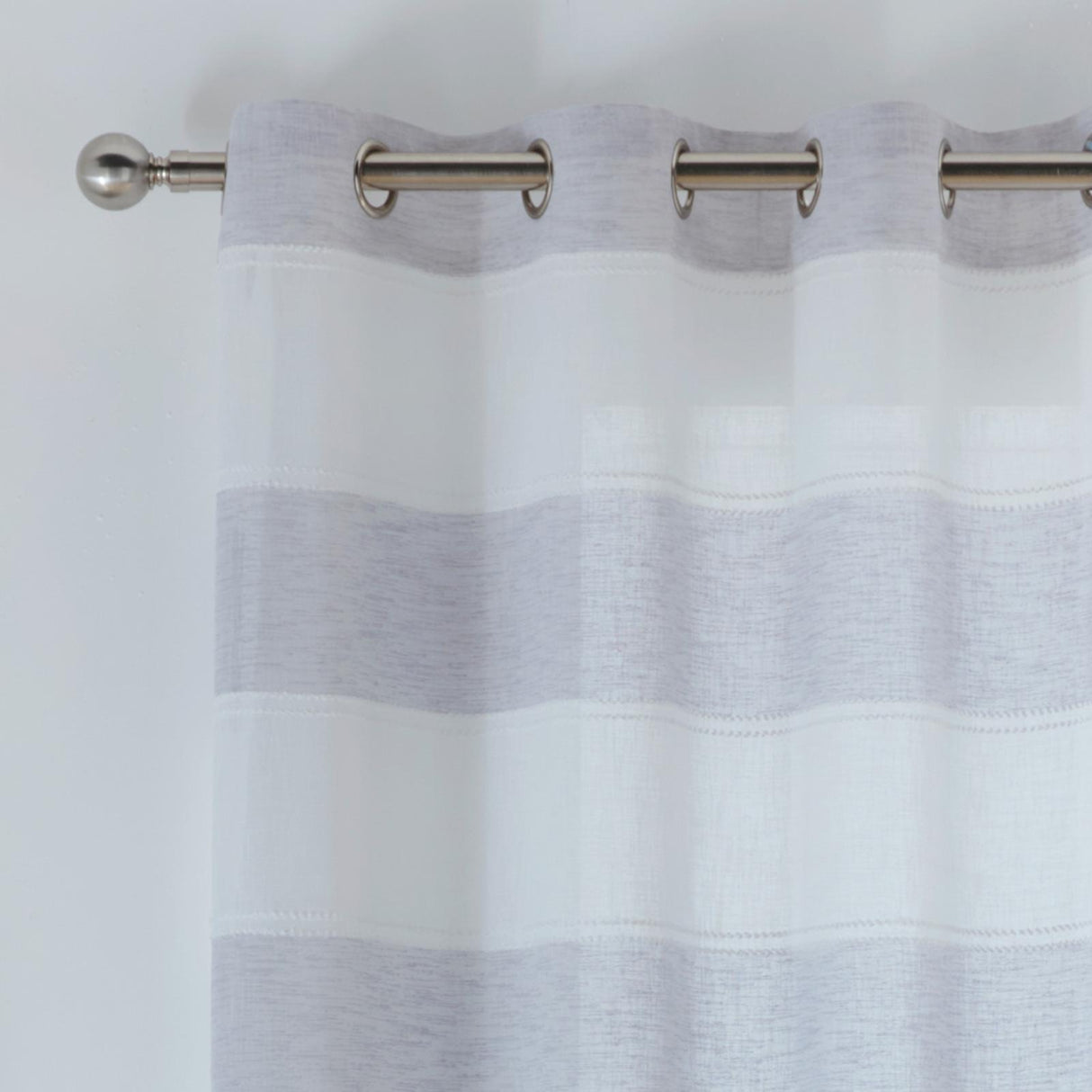 Santorini Eyelet Voile Curtain Panel Grey