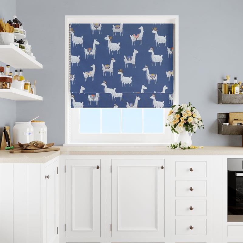 Alpaca Indigo Made To Measure Roman Blind