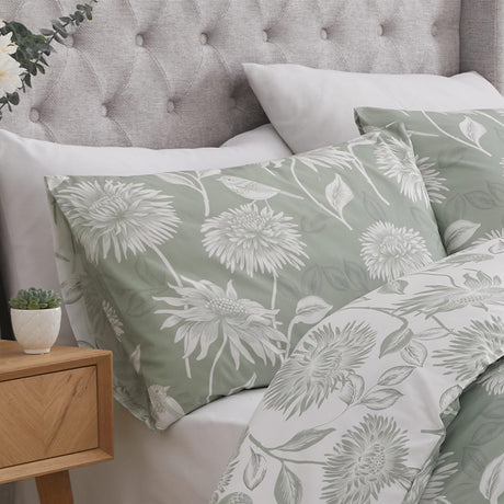 Chrysanthemum Green Duvet Cover Set