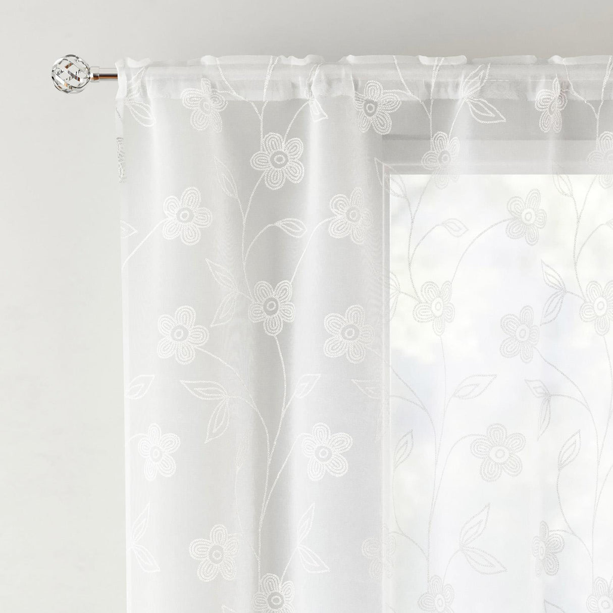 Sienna Voile Curtain Panel White